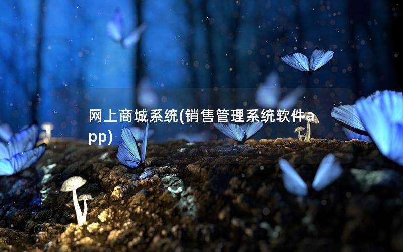 网上商城系统(销售管理系统软件app)