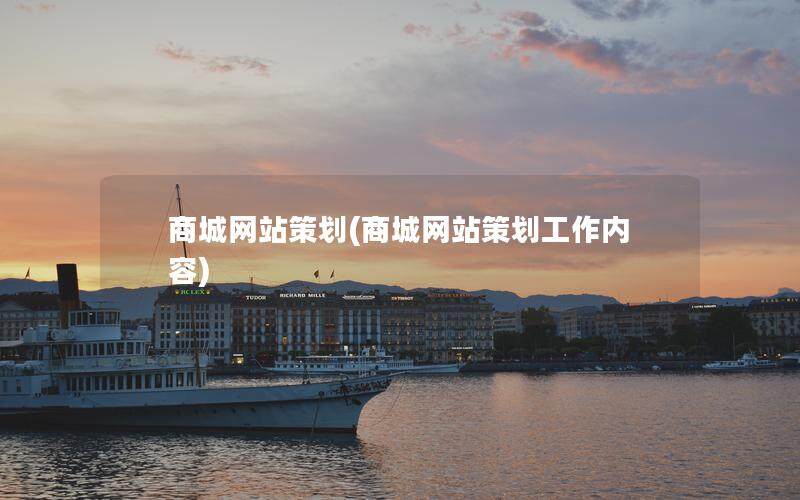 商城网站策划(商城网站策划工作内容)