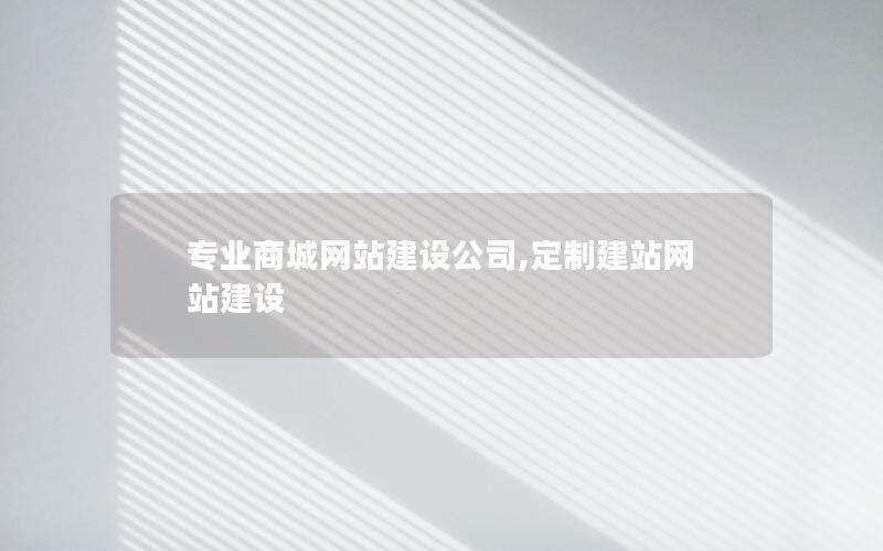 专业商城网站建设公司,定制建站网站建设