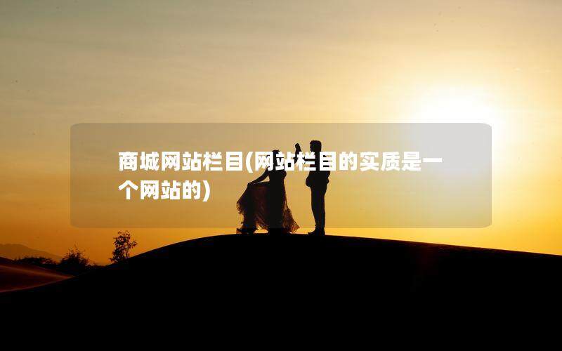 商城网站栏目(网站栏目的实质是一个网站的)