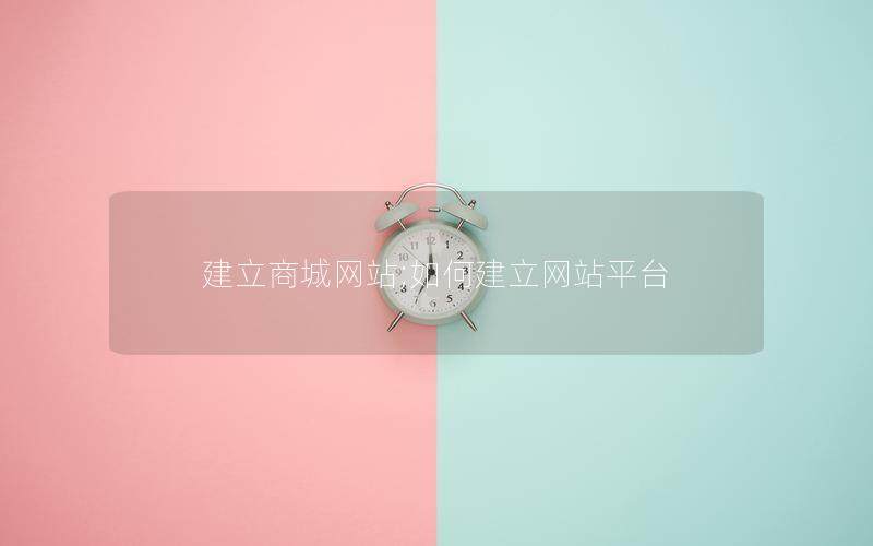 建立商城网站;如何建立网站平台