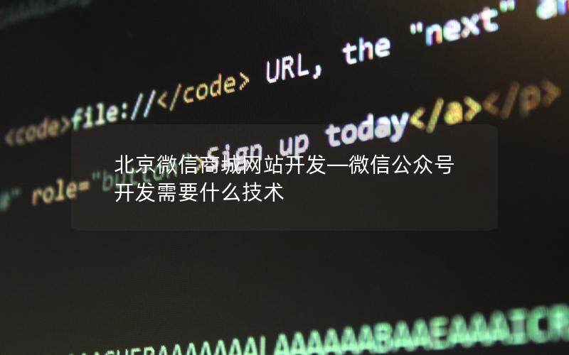 北京微信商城网站开发—微信公众号开发需要什么技术